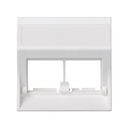 Angled voice and data plate without dust cover 1 element for 2 RJ45 white Simon 500 Cima
