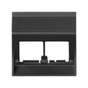 Angled voice and data plate without dust cover 1 element for 2 RJ45 graphite Simon 500 Cima