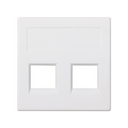 Flat voice and data plate without dust cover 1 element for 2 RJ45 compatible other manufacturers white Simon 500 Cima