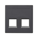 Plaque plate voix et données sans cache anti-poussière 1 élément pour 2 connecteurs RJ45 compatible avec d'autres fabricants graphite Simon 500 Cima