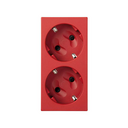 Base de enchufe schuko doble 16 A 250V~ con dispositivo de seguridad y embornamiento 1Click® rojo Simon 500 Cima