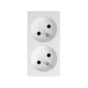 Prise double 2P+T 16A 250V ~ avec dispositif de sécurité et système de connexion de terminale à vis blanche Simon 500 Cima