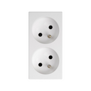 Prise double 2P+T 16A 250V ~ avec dispositif de sécurité et connexion de terminale à 1Click® blanche Simon 500 Cima