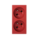 Prise double 2P+T 16A 250V ~ avec dispositif de sécurité et connexion de terminale à 1Click® rouge Simon 500 Cima