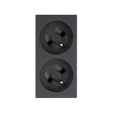 Prise double 2P+T 16A 250V ~ avec dispositif de sécurité et connexion de terminale à 1Click® graphite Simon 500 Cima