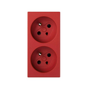 Prise double 2P+T 16A 250V ~ avec dispositif de sécurité, connexion de terminale à 1Click® et détrompeur rouge Simon 500 Cima