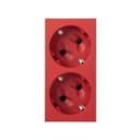 Base de enchufe schuko doble 16 A 250V~ con dispositivo de seguridad y embornamiento a tornillo rojo Simon 500 Cima