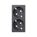 Cover for German double socket outlet mechanism graphite Simon 500 Cima