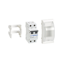 Two-pole MCB 10A for 2 elements with trim plate white Simon 500 Cima