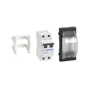 Two-pole MCB 10A for 2 elements with trim plate graphite Simon 500 Cima