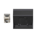 Plaque inclinée voix et données avec cache anti-poussière pour 1 élément avec 1 connecteur RJ45 catégorie 6A FTP graphite Simon 500 Cima