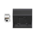 Plaque inclinée voix et données avec cache anti-poussière pour 1 élément avec 1 connecteur RJ45 catégorie 6 UTP graphite Simon 500 Cima