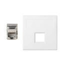 Placa de voz y datos plana sin guardapolvo de 1 elemento con 1 RJ45 categoría 6 FTP blanco Simon 500 Cima