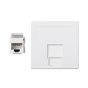 Placa de voz y datos plana con guardapolvo de 1 elemento con 1 RJ45 categoría 5e UTP blanco Simon 500 Cima