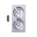 Cover for German double socket outlet mechanism with viewer and LED indicator aluminium Simon 500 Cima