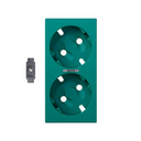 Cover for German double socket outlet mechanism with viewer and LED indicator green Simon 500 Cima