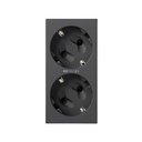 Cover for mechanism of the German double socket outlet with viewer graphite Simon 500 Cima