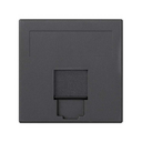Flat voice and data plate with dust cover for 1 RJ45 Infra+® for 1 element graphite Simon 500 Cima