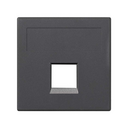 Plaque plate voix et données sans cache anti-poussière pour 1 élément avec 1 connecteur RJ45 Infra+® graphite Simon 500 Cima