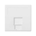 Plaque plate voix et données avec cache anti-poussière pour 1 élément avec 1 connecteur RJ45 ADC Krone® blanche Simon 500 Cima