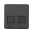 Flat voice and data plate with dust cover for 2 ADC Krone® RJ45 for 1 element graphite Simon 500 Cima