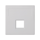 Placa de voz y datos plana sin guardapolvo para 1 RJ45 de Nexans® de 1 elemento blanco Simon 500 Cima