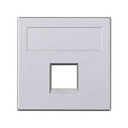 Plaque plate voix et données sans cache anti-poussière pour 1 élément avec 1 connecteur RJ45 Nexans® aluminium Simon 500 Cima
