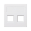 Placa de voz y datos plana sin guardapolvo para 2 RJ45 de Nexans® de 1 elemento blanco Simon 500 Cima