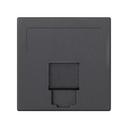 Flat voice and data plate with dust cover for 1 RJ45 Panduit® for 1 element graphite Simon 500 Cima