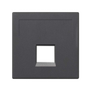 Flat voice and data plate without dust cover for 1 RJ45 Panduit® for 1 element graphite Simon 500 Cima