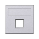 Placa de voz y datos plana sin guardapolvo para 1 RJ45 de R&M® (Reichle de Massari®) de 1 elemento aluminio Simon 500 Cima