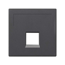 Plaque plate voix et données sans cache-poussière pour 1 élément pour 1 connecteur RJ45 R&M® (Reichle de Massari®) graphite Simon 500 Cima