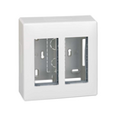 Surface-mount wall box for 2 double elements white Simon 500 Cima