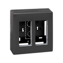 Surface-mount wall box for 2 double elements graphite Simon 500 Cima