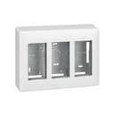 Surface-mount wall box for 3 double elements white Simon 500 Cima