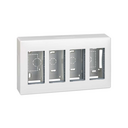 Surface-mount wall box for 4 double elements white Simon 500 Cima