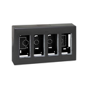Surface-mount wall box for 4 double elements graphite Simon 500 Cima