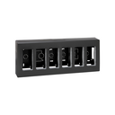 Surface-mount wall box for 6 double elements graphite Simon 500 Cima