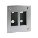 Metal flush-mount wall box for 2 double elements stainless steel Simon 500 Cima