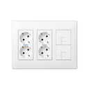 Surface mount or flush-mount wall box kit for 3 double elements with 2 double sockets and 2 plates 1 RJ45 white Simon 500 Cima