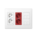 Surface mount/flush-mount wall box kit 3 double elements with 1 double socket, 1 dual UPS and 2 plates 2 RJ45 white Simon 500 Cima