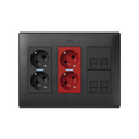 Surface mount/flush-mount wall box kit 3 double elements with 1 double socket, 1 dual UPS and 2 plates 2 RJ45 graphite Simon 500 Cima