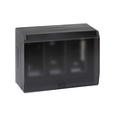 Surface-mount wall box with hinged cover for 3 double elements graphite Simon 500 Cima