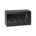Surface-mount wall box with hinged cover for 4 double elements graphite Simon 500 Cima