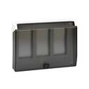 Flush-mount wall frame with hinged cover and frame holders for 3 double elements white Simon 500 Cima