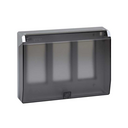 Flush-mount wall frame with hinged cover and frame holders for 3 double elements aluminium Simon 500 Cima