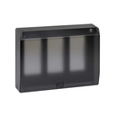 Flush-mount wall frame with hinged cover and frame holders for 3 double elements graphite Simon 500 Cima