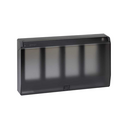 Flush-mount wall frame with hinged cover and frame holders for 4 double elements graphite Simon 500 Cima