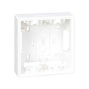 Flush-mount wall box base for 2 double elements white Simon 500 Cima