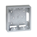 Surface-mount wall box base for 2 double elements aluminium Simon 500 Cima